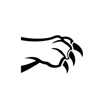 Black silhouette of sharp claws extended.