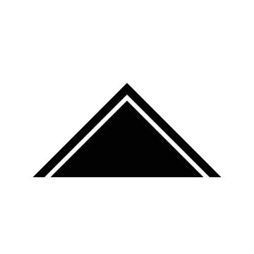 Black triangle with white outline.