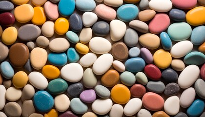 Fototapeta premium Colorful Painted Pebbles Background Texture