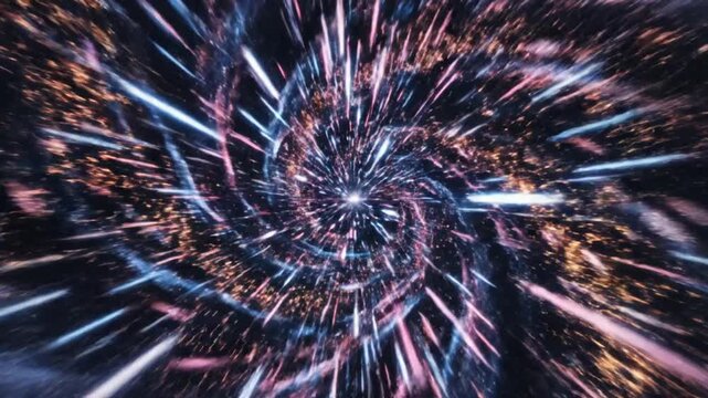 Abstract colorful light speed motion.