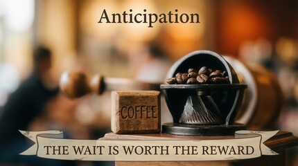 Close-up of coffee beans in a grinder with a 