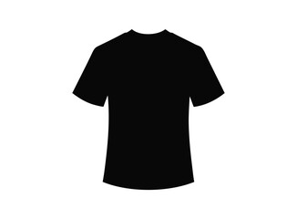 Naklejka premium Plain Black T-Shirt Vector Template - Minimalist Front View Tee Mockup for Apparel Design, Branding, and Fashion Merchandise