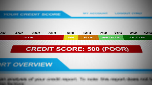 A Generic Credit Score Rating with Poor or Bad Credit - 500