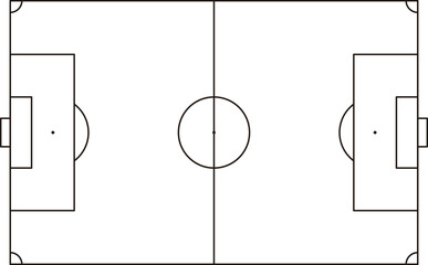 サッカー場のシンプルな俯瞰図、ベクターイラスト © tota
