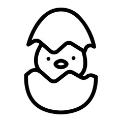 Fototapeta premium Hatching chick Line Icon