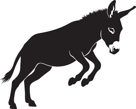 Black donkey silhouette vector illustration