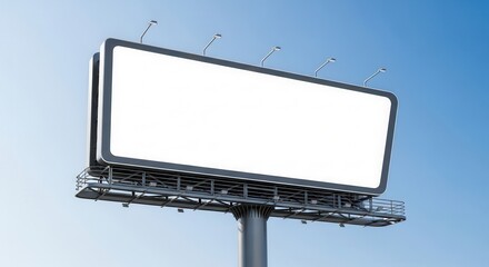 Obraz premium Large Blank Billboard Against A Clear Blue Sky For Advertising
