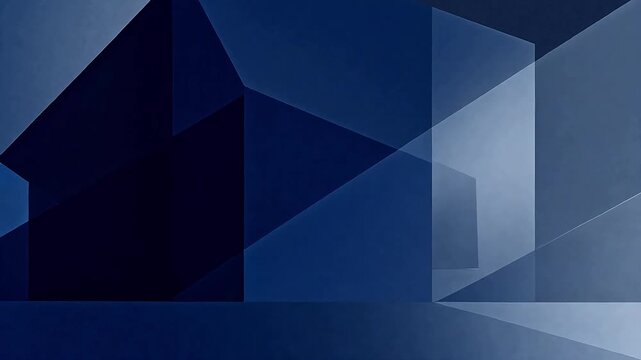 Abstract geometric shapes in blue and white