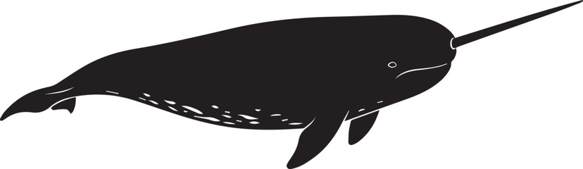 Vector narwhal silhouette illustration © Like
