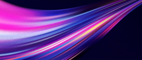 Abstract art background with neon wave and grain texture. Vector banner for prints, posters, wallpaper, covers, and interior design.