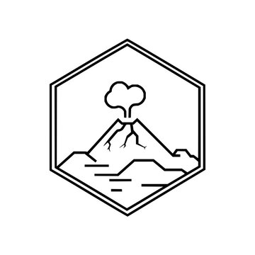 Volcanic Eruption Mountain Landscape Icon