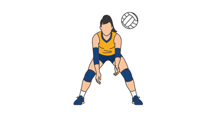 Obraz premium Young woman playing volleyball sport action.