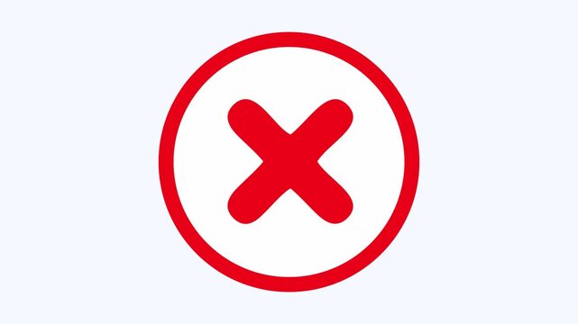 Red crossmark symbolizes error and rejection. Suitable for design projects, error messages, presentations, warnings, and website alerts. Great impact.