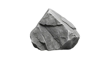 Fototapeta premium Jagged Grey Stone Rock Isolated on Black Background gray, Isolated On Png Transparent Background