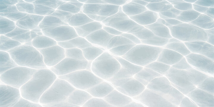 A rippling blue water surface captures an abstract liquid texture where summer sun reflections dance over deep ocean waves and white sandy patterns