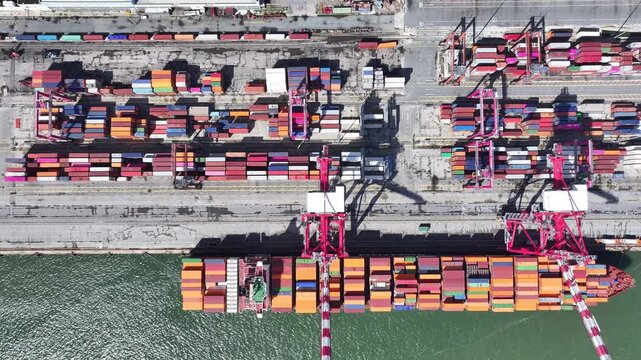 Port Of Lisbon At Lisbon In District Of Lisbon Portugal. Freight Ship. Maritime Transport. Port Of Lisbon At Portugal. Exchange Landscape. Trade Market Scenery.