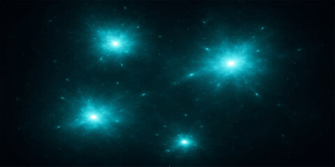 Fototapeta premium Abstract blue space background with glowing stars galaxy sky and cosmic light pattern design
