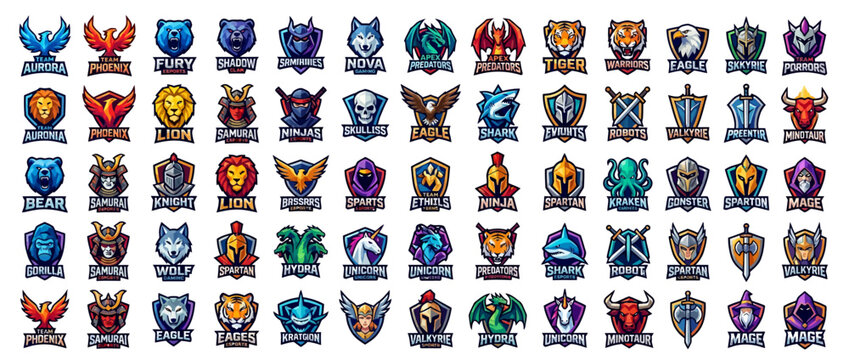 A collection of various colorful fantasy creature heads.