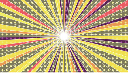 Naklejka na ściany i meble Vibrant Colorful Comic Style Bursting Radial Background
