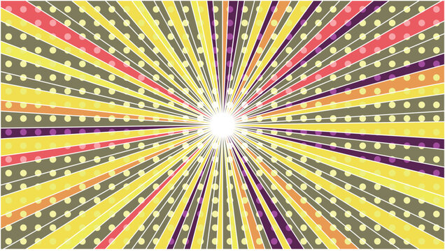 Vibrant Colorful Comic Style Bursting Radial Background