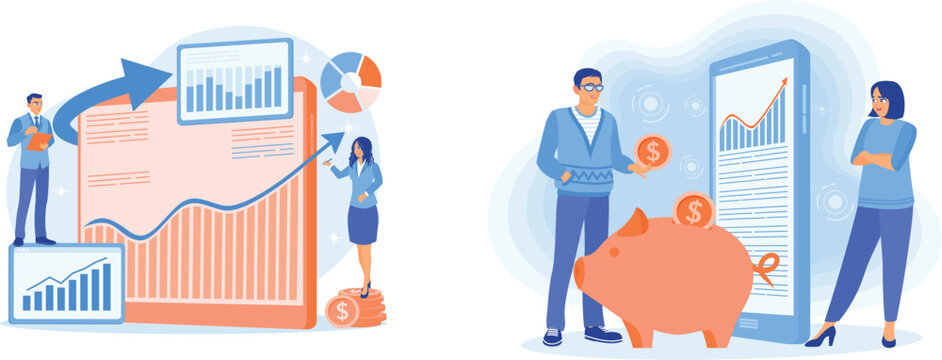 Professionals analyzing financial growth and investment strategies