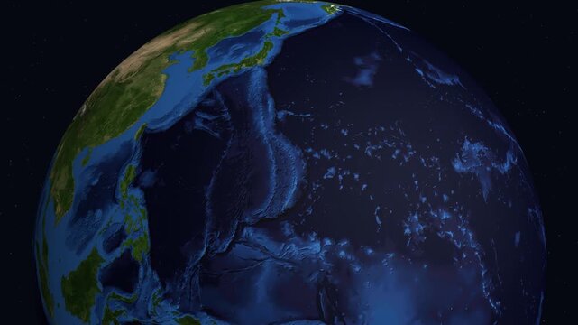 3D Earth Animation Zooming into Yanbu Saudi Arabia from Space