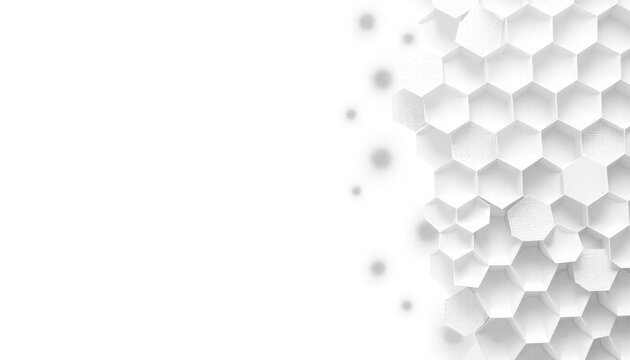 Abstract white honeycomb structure for technology and scientific presentations, suggesting progress