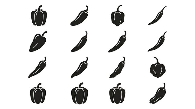 Black pepper icons on white.