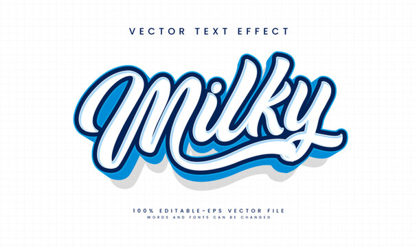 Minimalist White Milky, Editable Vector Tex Effect. Suitable For Milky Cream.