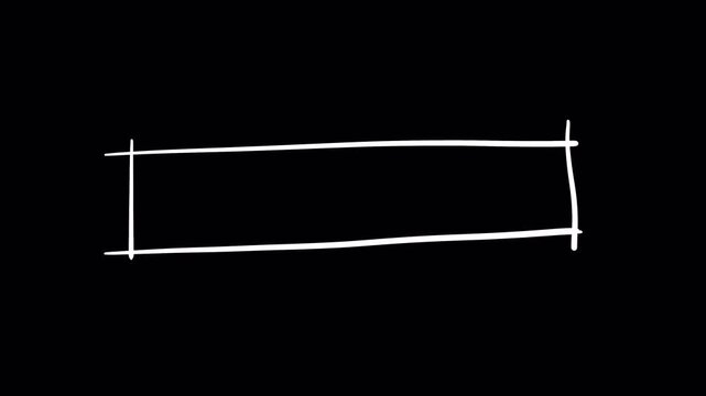 Hand-drawn white rectangle frame on a black background, perfect for text or graphic overlays.