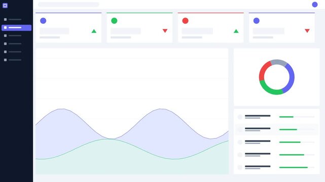 Modern business analytics dashboard displaying data visualizations, key performance indicators, and insightful trends for strategic management