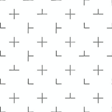 Monochrome pattern of intersecting lines forming plus signs and L-shapes
