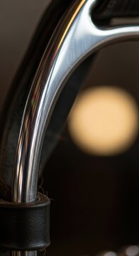 Shiny Chrome Handle with Black Base.
