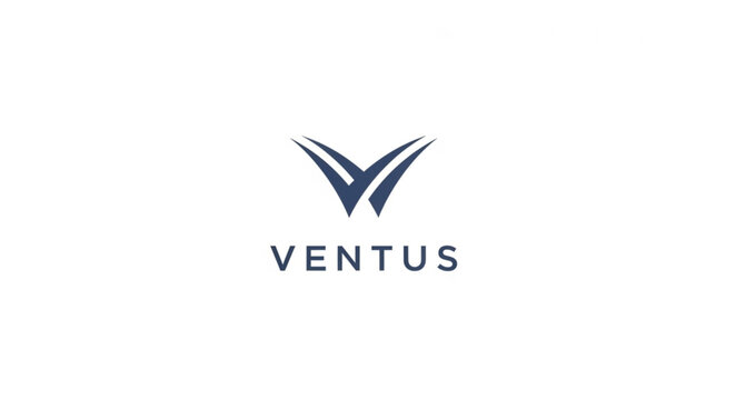 Ventus logo featuring a stylized V shape, modern and minimalist design.