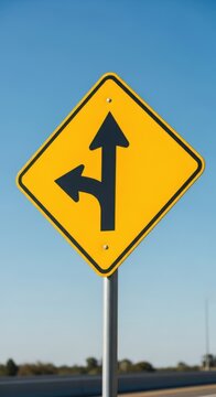 Road Sign Indicating Directional Choices For Drivers And Travelers