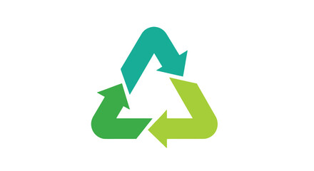 Fototapeta premium Green recycling symbol a triangular loop of chasing arrows