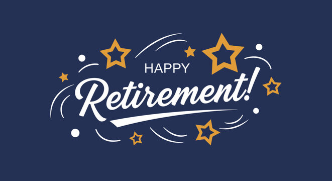 Striscione Festa Pensionamento Happium – Scritta 'Happy Retirement' Con Lettere Oro Su Cartoncino Nero