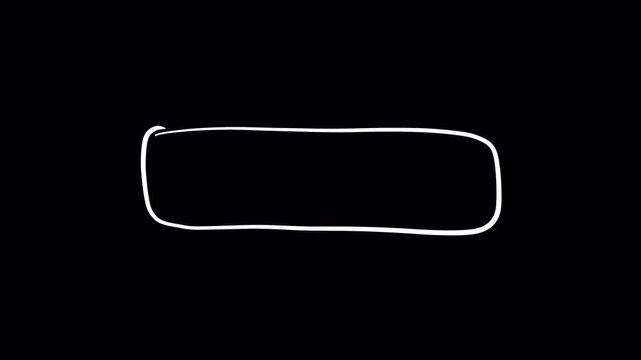 Hand-drawn white rectangle outline on a black background, perfect for text or graphic overlays.