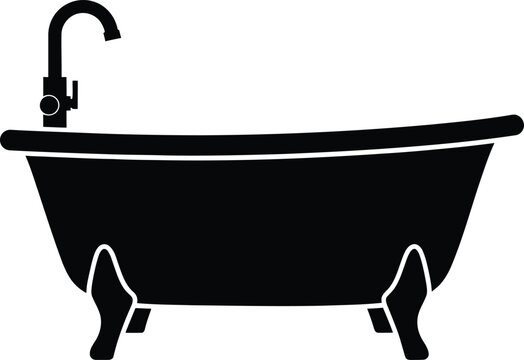 Vector clawfoot tub with faucet plumbing fixture bathroom accessory