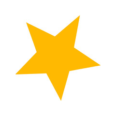 Obraz premium Bright yellow five-pointed star icon isolated on transparent background