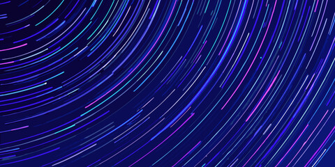 Obraz premium Abstract swirling lines of vibrant neon colors on a dark background