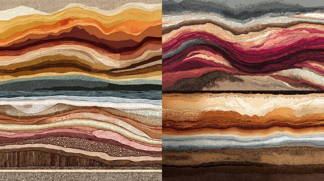 Geology soil formation cross section sedimentary band