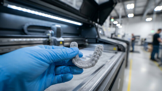 Advanced 3D Printed Dental Aligner in Modern Laboratory Setting