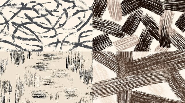 Hand drawn brush stroke texture with imperfect ink lines