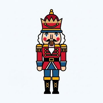 Colorful cartoon nutcracker toy soldier.