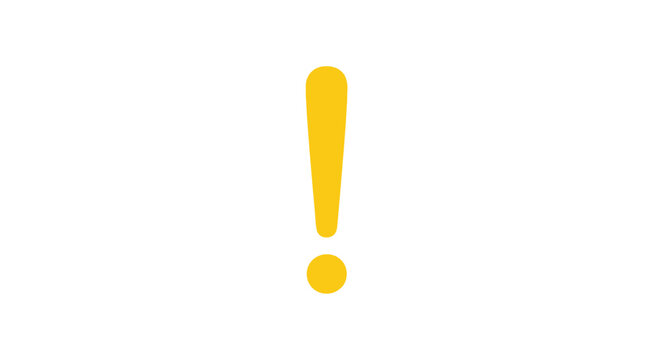 Yellow exclamation mark icon on white background
