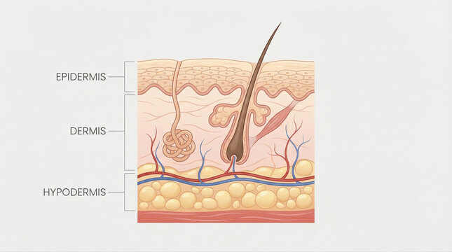 Human Skin Layers Anatomy Epidermis Dermis Hypodermis
