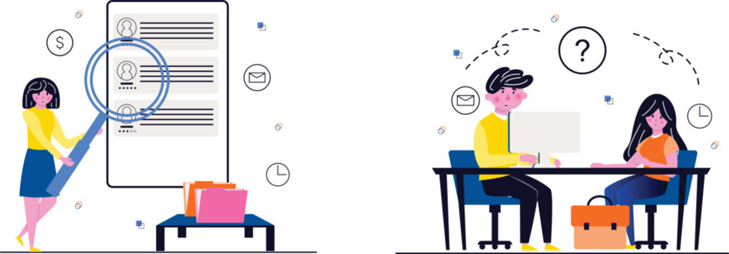 Professional reviewing and discussing employment application documents together