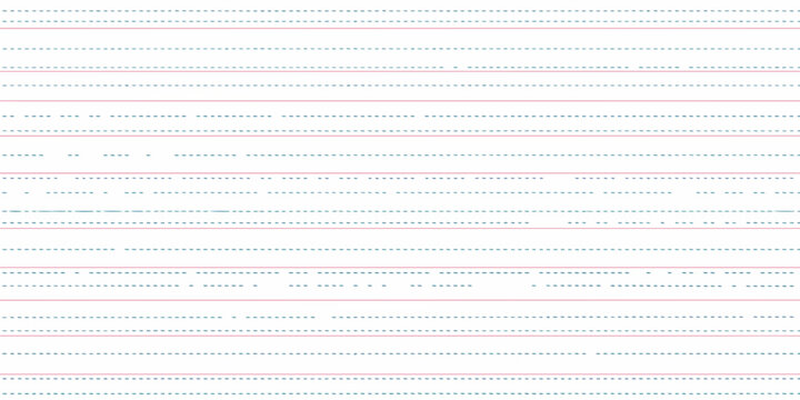 Close up of lined paper with red and blue margin lines