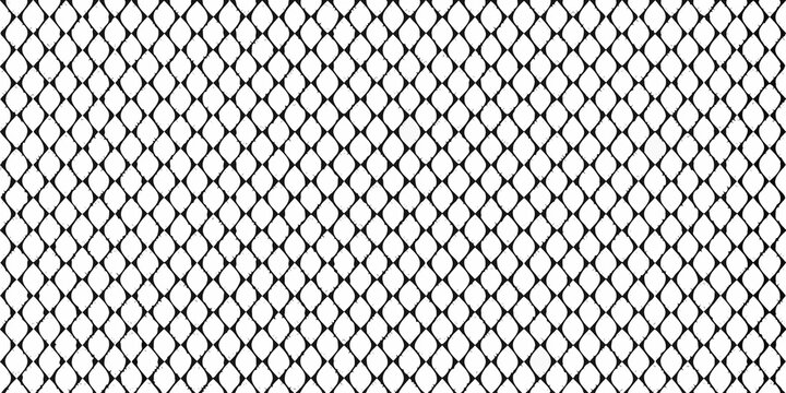 Close up of a diamond shaped netting pattern in black and white